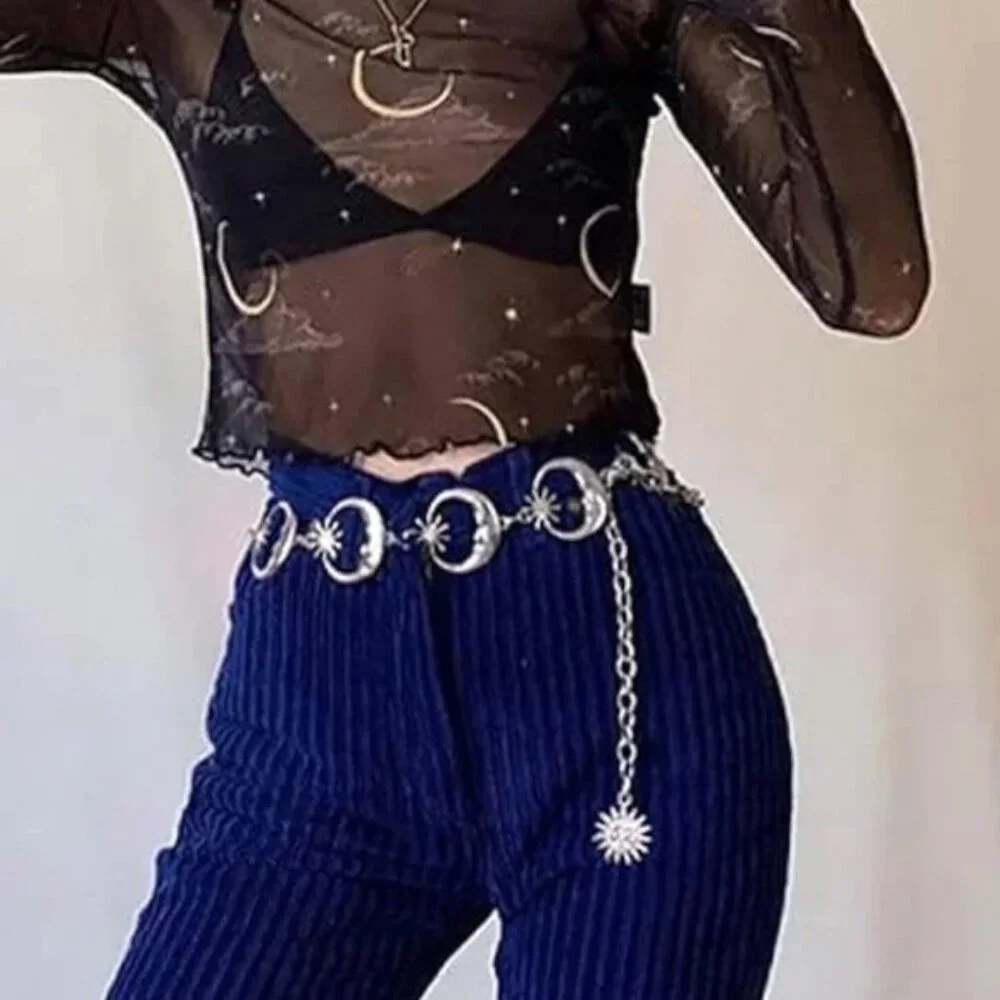Moon Silver Metal Belt